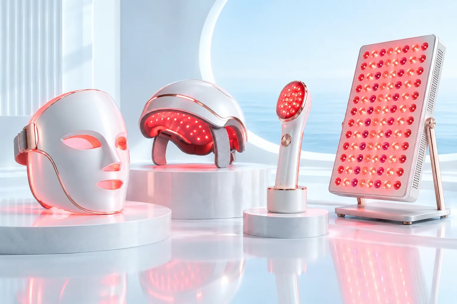 Original concept lineup of four light-based beauty device formats